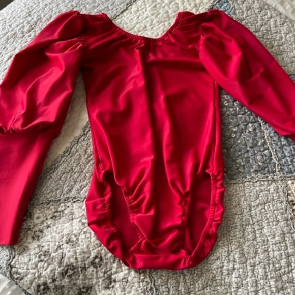 Girls Ruby Red Leotard - Fancy Size 7 - Picture 1 of 3
